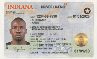 Indiana Driver License PSD Template front (1)