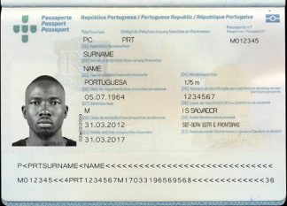 portugal passport template