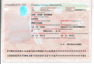 mexico PASSPORT TEMPLATE