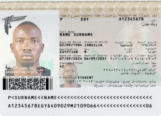 Egypt Passport front