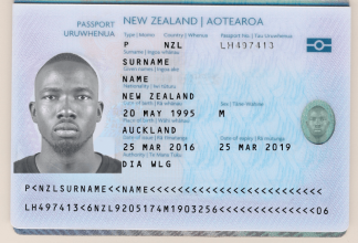 New Zealand passport template 1
