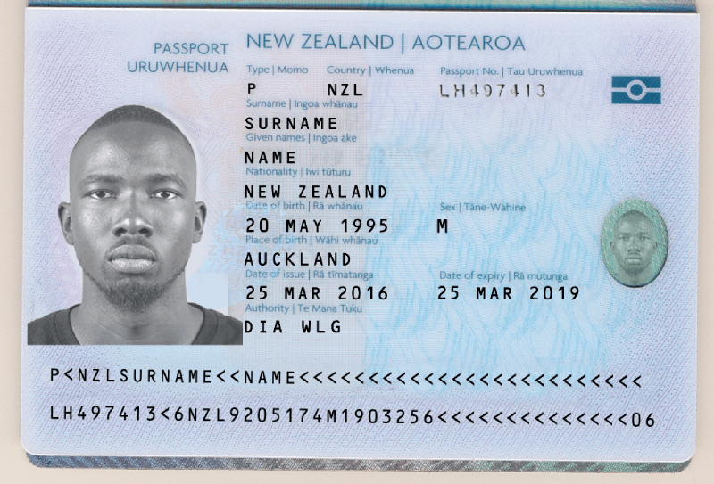 New Zealand passport template 1
