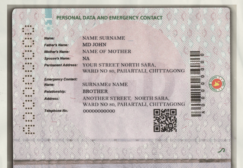 Bangladesh fake Passport template - Image 2