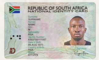 South Africa ID Card front