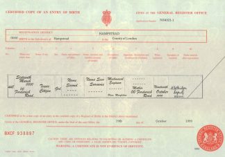 uk birth certificate
